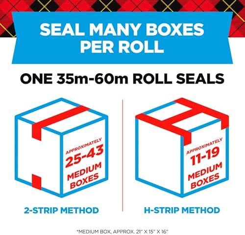 Scotch Heavy Duty Packing Tape, Clear | 1.88 in. x 54.6 yd. | For Shipping | 1 Roll, Pack of 12