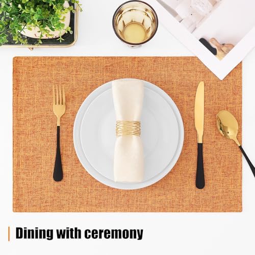 Homaxy Cloths Placemats for Dining Table Set of 4, 13" x 19", Orange
