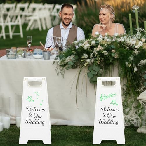 4 Pack a Frame Sandwich Board Sign with Dry Erase Surface, 24 x 12 Inch Double Sided Sidewalk Sign Chalkboard Easel Heavy Duty Plastic Dry Erase Poster Board for Outdoor Restaurant Cafe Menu (White)