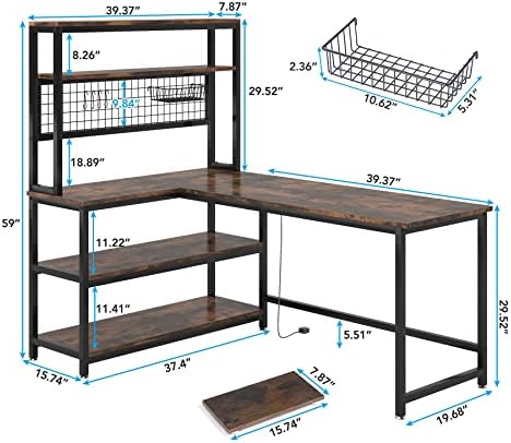 Tribesigns 55" Computer Desk Large Office Desk Study Table (Brown)
