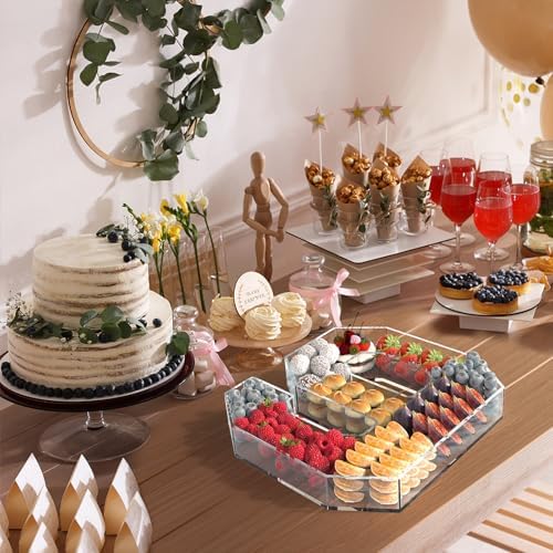 11" Acrylic Number Charcuterie Tray, Fillable Charcuterie Box (Number 9)