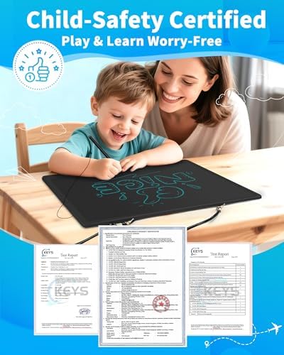 [Rechargeable] 20 Inch LCD Writing Tablet for Kids, Extra-Large Drawing Tablet for Adults, Educational & Learning Toys for Boys Girls Ages 8-12 Years Old, Drawing Board for Kids Birthday Gift (Black)