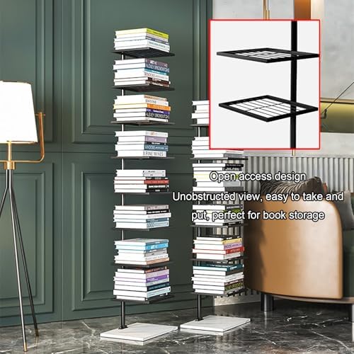 Modern Open Vertical Bookcase,Invisible Floating Storage Rack,Narrow Floor Standing Organizer for Small Spaces,Gold-115cm/45.3in