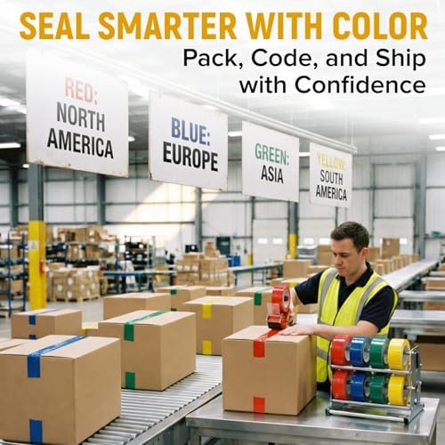 3" x 110 Yards Yellow Packing Tape, 4 Rolls - 2.0 Mil Carton Sealing Tape