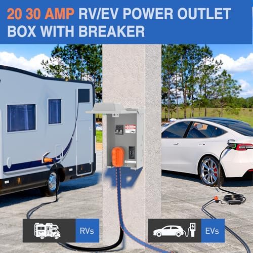 Nilight 20 30 Amp RV Power Outlet Box with Breaker 125V TT-30R GFCI
