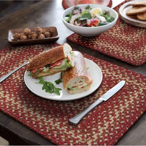 Homespice Apple Pie Jute Braided Placemats, Rect 13x19 Set of 4