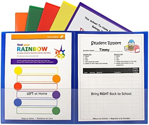 C-Line Classroom Connector School-to-Home Folders, Assorted Colors, (32010) (Pack of 36)