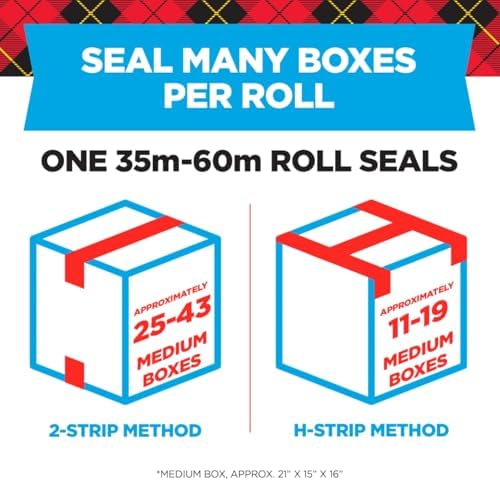 Scotch Heavy Duty Shipping Packing Tape, Clear, Shipping and Packaging Supplies, 1.88 in. x 54.6 yd., 6 Tape Rolls with 1 Dispenser