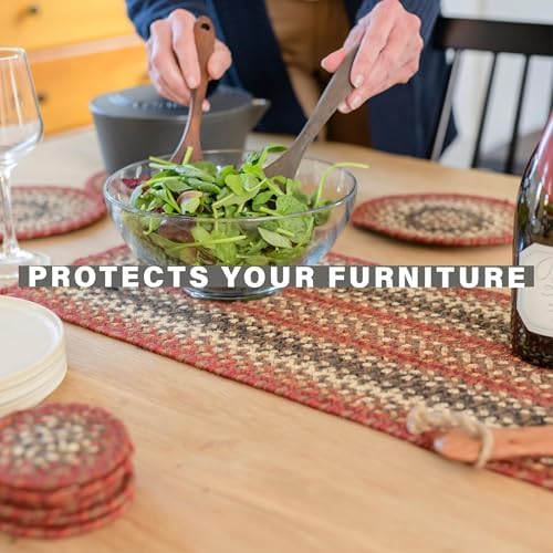 Homespice Chester Braided Table Runner for Cabin Decor, Oval 8x28 Set of 2