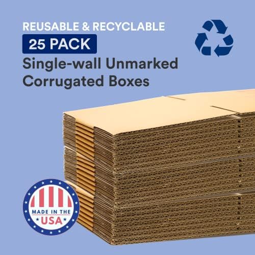 BOX USA 5x5x36 Tall Corrugated Boxes, Tall, 5L x 5W x 36H, Pack of 25 | Shipping, Packaging, Moving, Storage Box for Home or Business, Strong Wholesale Bulk Boxes