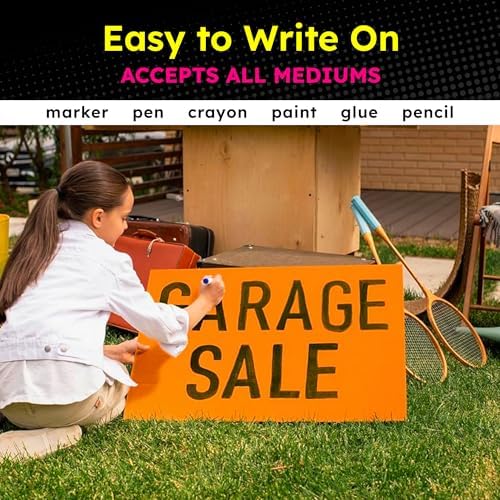 Hygloss Poster Board 11 x 14, 25 Pack Neon Orange, Colored Posterboard