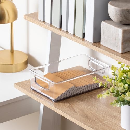 iDesign Stackable Pantry Bin with Handles, Clear