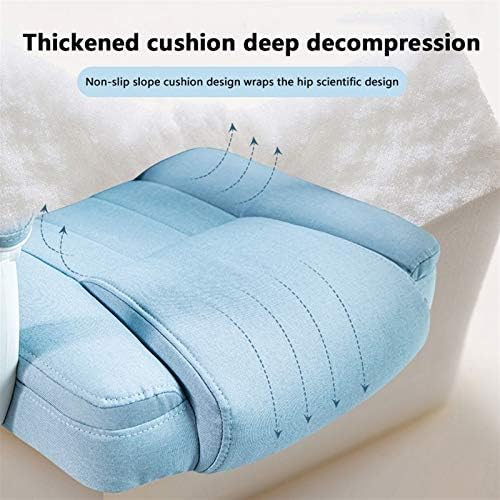 Computer Chair Office Chair Fabric Office Chair Computer Chair Ergonomic Pulley Game Chair Adjustable Tilt 155° with Armrest and Waist Support for Home Ergonomic Desk Chair (Blue Without Foot Pad