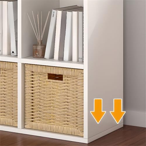 Lateral Filing Lumber Bookshelves Shelves Solid Wood Bookshelf, Floor-standing Storage Rack, Low Bookcase, Cube Storage Unit, Household TV Cabinet, Bay Window Cabinet White 63"L x 9"W x 26"H
