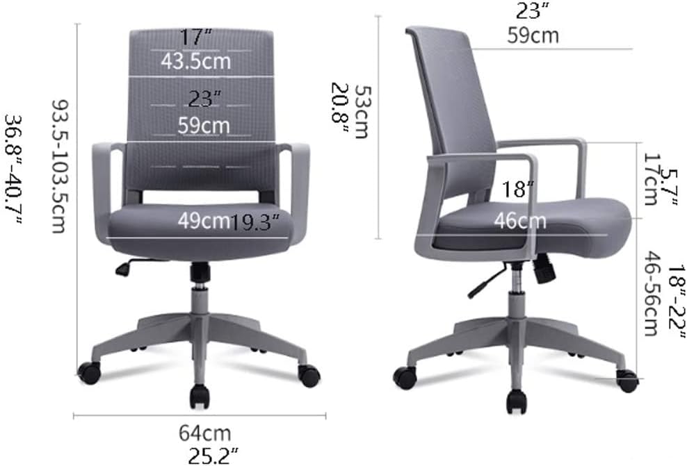 Office Chair Lumbar Reclining Computer Chair Home Study Dormitory Swivel Chair Student Study Mesh Chair Staff Office Chair (Colour: Gray Orange) (Colour: Black) (Gray Blue)