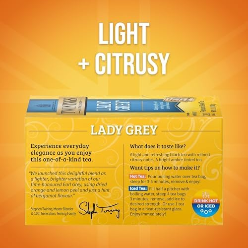 Twinings Lady Grey Black Citrus Tea Bags, 20 CT Box (1 Pack)