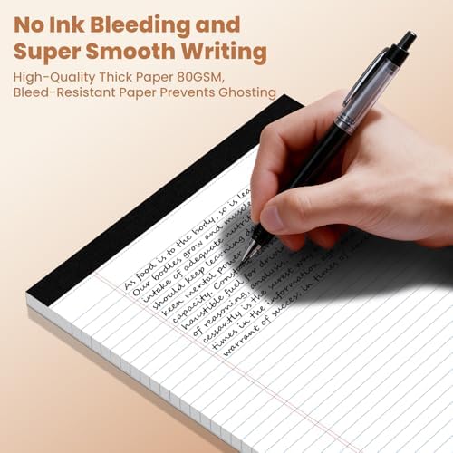 24pcs Legal Pads 8.5 x 11, Perforated White Notepad 8.5x11, 50Sheets/Pad