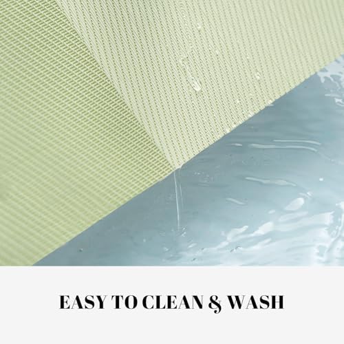Placemats Set of 8 Vinyl/Plastic Woven Place Mats for Kitchen Table Indoor/Outdoor Washable Placemat Wipeable Dining Table Mats (Green Cube,8)