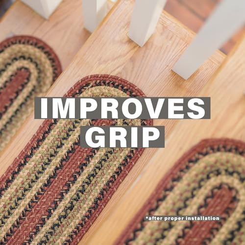 Homespice Highland Jute Braided Stair Treads, Oval 8x28 Set of 13