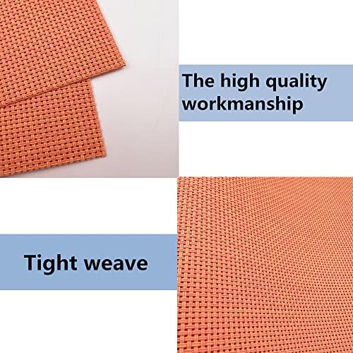 WAZAIGUR Placemats Crisscross Woven Vinyl Place Mats Set of 4 Orange