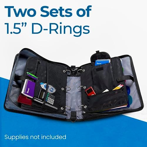 Case-it Dual Binder | Two 1.5" D-Rings | 600-Sheet | Dual-101 Jet Black