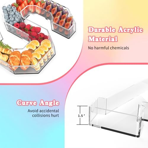 13.8" Acrylic Letter Charcuterie Tray,Fillable Alphabet Box (Letter S)