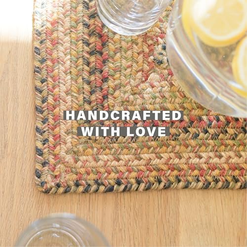 Homespice Kingston Jute Braided Placemats, Rect 13x19 Set of 6