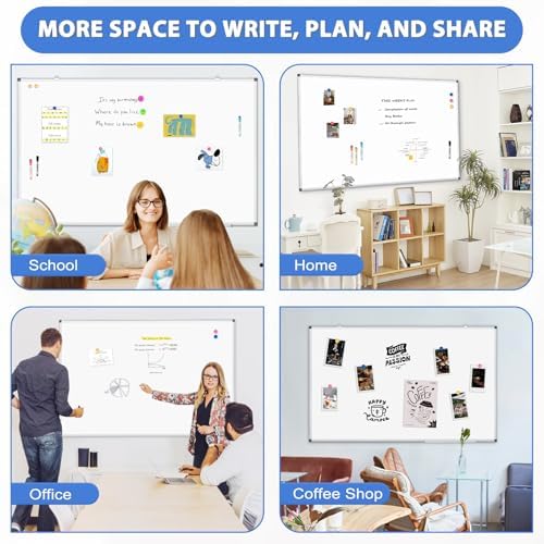 Double-Sided White Board Dry Erase Magnetic Whiteboard Wall 60x40, 2-Pack