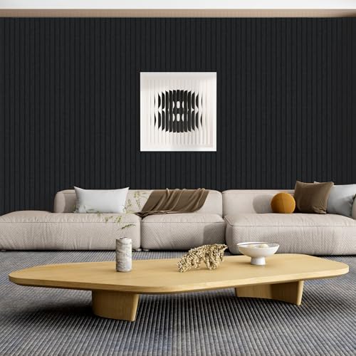 TO-TH Large Acoustic Panels Noise Reducing Sound Wall Panel 5 Pack, Black