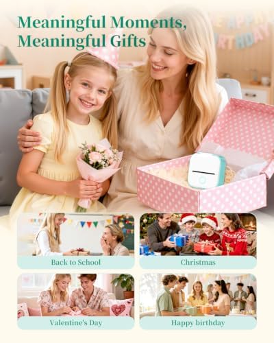 Mini Sticker Printer - T02 Mini Thermal Printer AI Sticker Maker for Kids