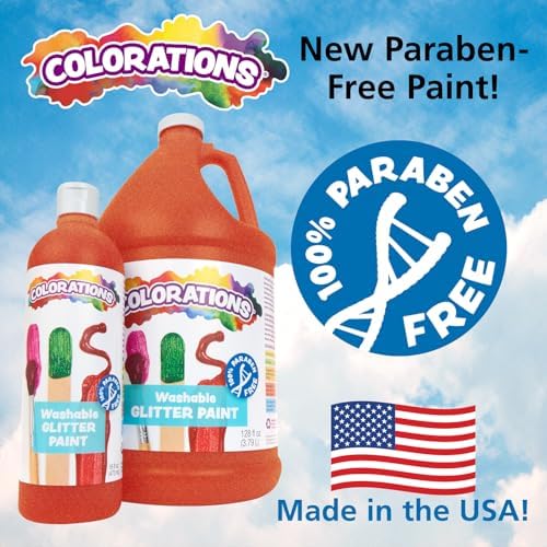 Colorations Paraben-Free Washable Glitter Paint for Kids, Silver