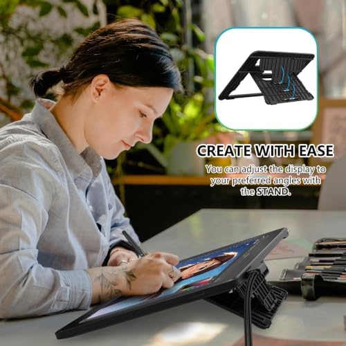 Studio 16 Drawing Tablet with Screen 15.6 inch,16K Levels Battery-Free Pen