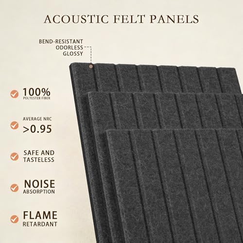 JBER Cork Board Alternative, 12 Pack 48" x 36" Felt Bulletin Board, Black