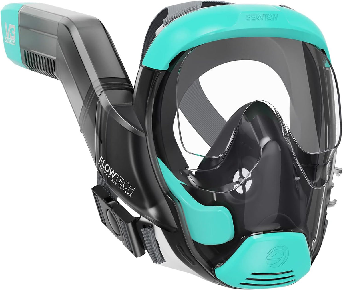 Seaview 180 V3 Full Face Snorkel Mask Adult- The V3 is The Perfect Snorkeling Gear for Adults- Snorkel Mask with 180 Panoramic Viewing and Up to 600% Easier Breathing- Patented Flowtech Air Intake