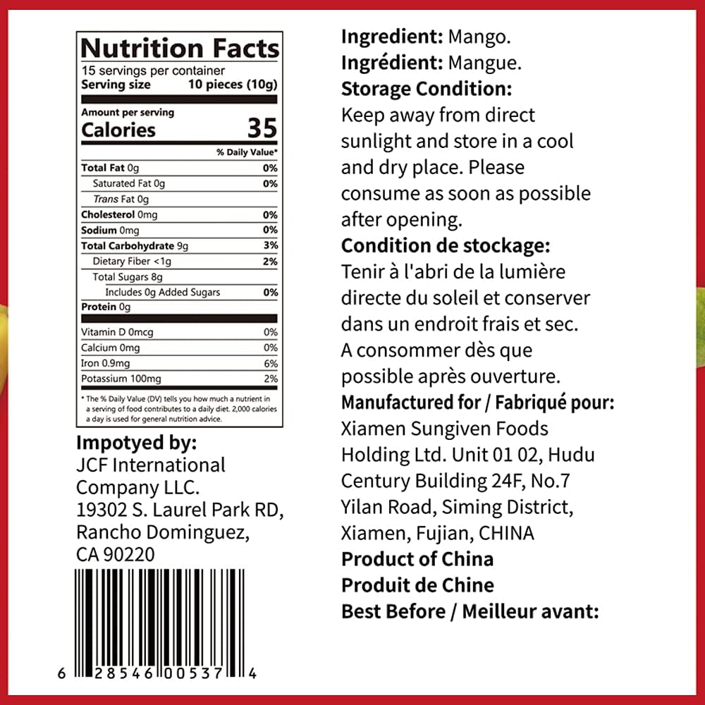 ONETANG Freeze-Dried Fruit Mango Chips, 10 Pack Single-Serve Pack, Non GMO, Kosher, No Add Sugar, Gluten free, Vegan, Holiday Gifts, Healthy Snack 0.35 Ounce