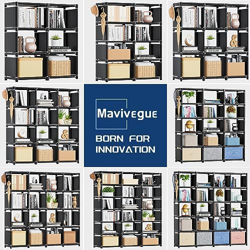 Mavivegue Bookshelf,15 Cube Storage Organizer,Book Shelf Organizer