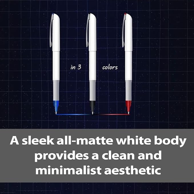 Pentel Floatune Rollerball, 0.8mm Medium Line, Black Ink, 12 Pack