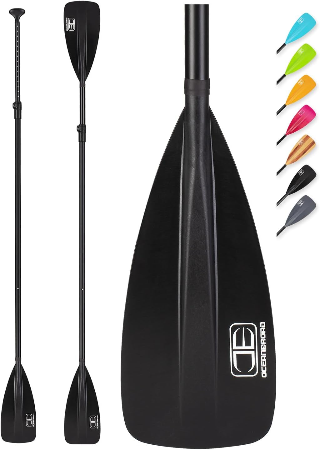 OCEANBROAD SUP Paddle - Adjustable Stand-Up Paddle for Paddleboard Kayak, Adjustable Aluminum Alloy Shaft with Reinforced Nylon Blades