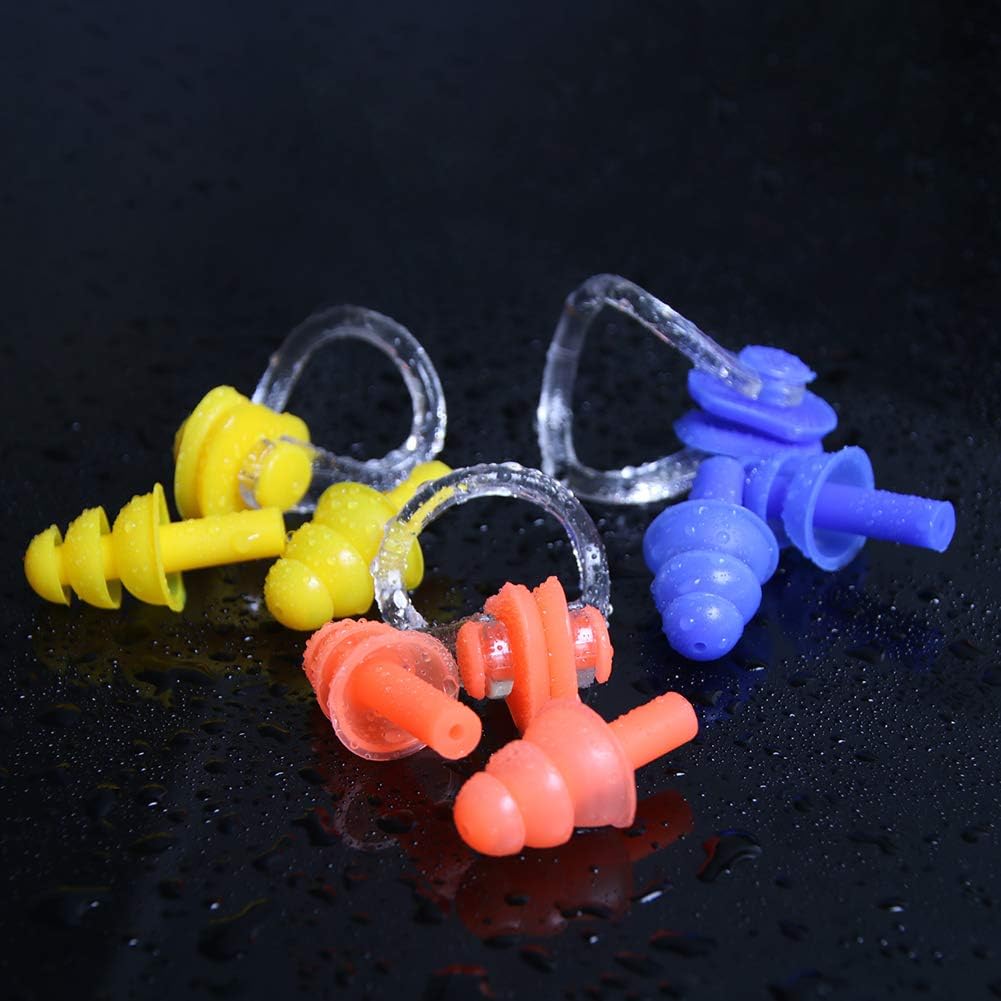UPINS 14 Sets Silicone Nose Clips Waterproof Swimming Nose Plugs Earplugs for Adults Kids, Ear Nose Protector