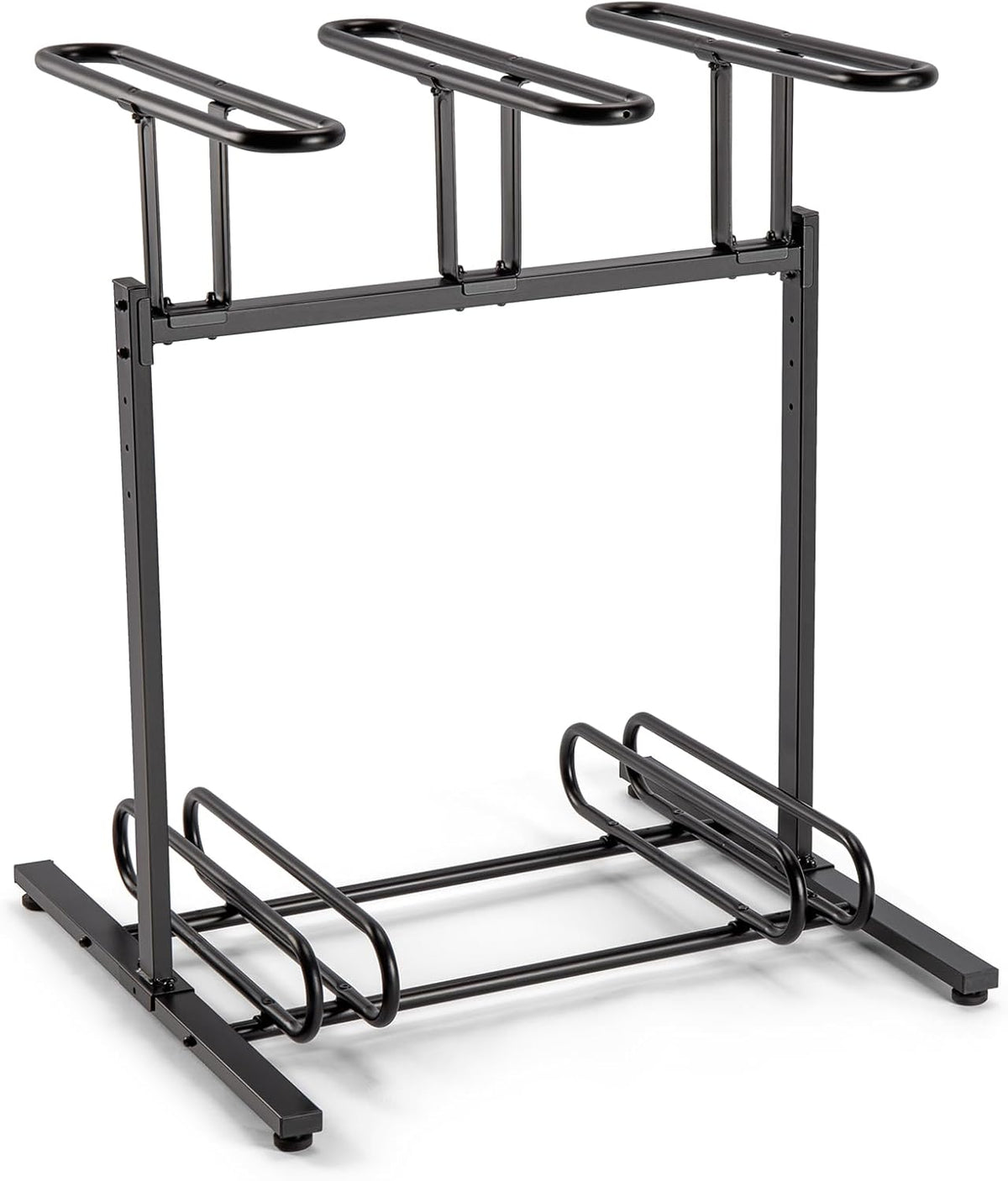 CXWXC 3/5 Bikes Stand Rack - Bike Storage Parking Racks Indoor/Outdoor - Bicycle Stand Garage for Parking Mountain Road Hybrid Bike, Fits Wheels up to 2.4" (3 Adult + 2 Kids Bikes)