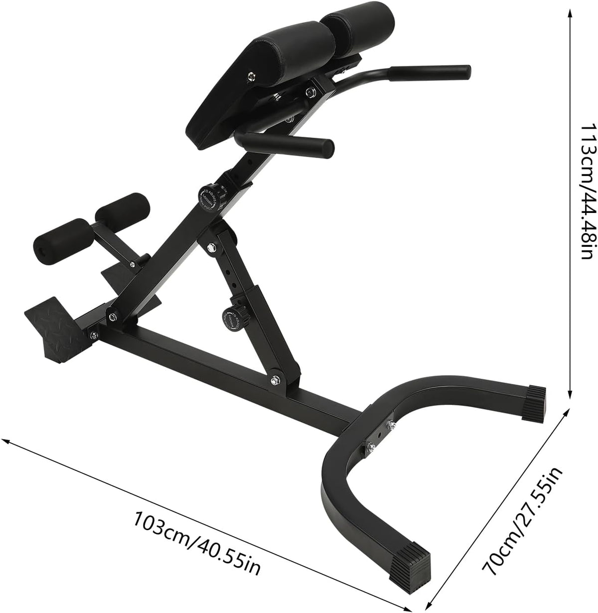 Roman Chair Back Extension Machine, Adjustable Hyperextension & Sit up Bench - Foldable Multi-functional Ab/Glute/Core Workout Equipment for Home Gym, 330 Lbs Weight Capacity