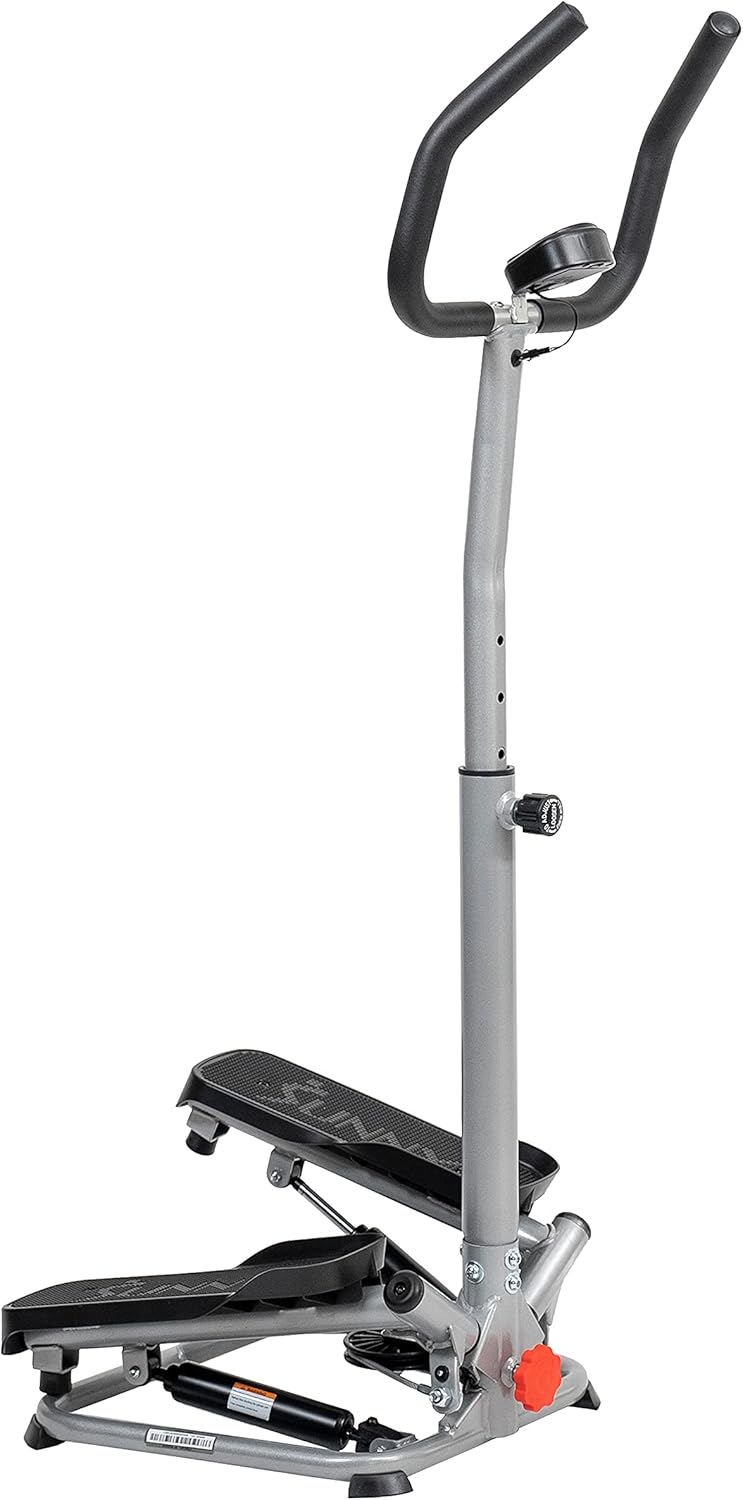 Sunny Health & Fitness Twist Stepper with Handlebar, Stair Step Machine for Cardio Workout, Compact Home Exercise Equipment W/Optional Free SunnyFit App Connection