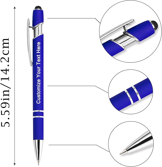 Qingxily Custom Pens 300 Pcs, Personalized Stylus Ballpoint Pens with Free Engraving, Colorful 204 Pcs for Business, Graduation, Anniversaries