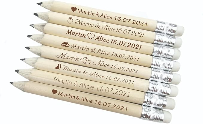 Personalized Name Pencils,Bridal Shower Pencils for Games, mini Pencils with Eraser, Personalized Golf Pencils, Half Pencils with Eraser, Wedding Favors for Guests Bulk (20 PCS)