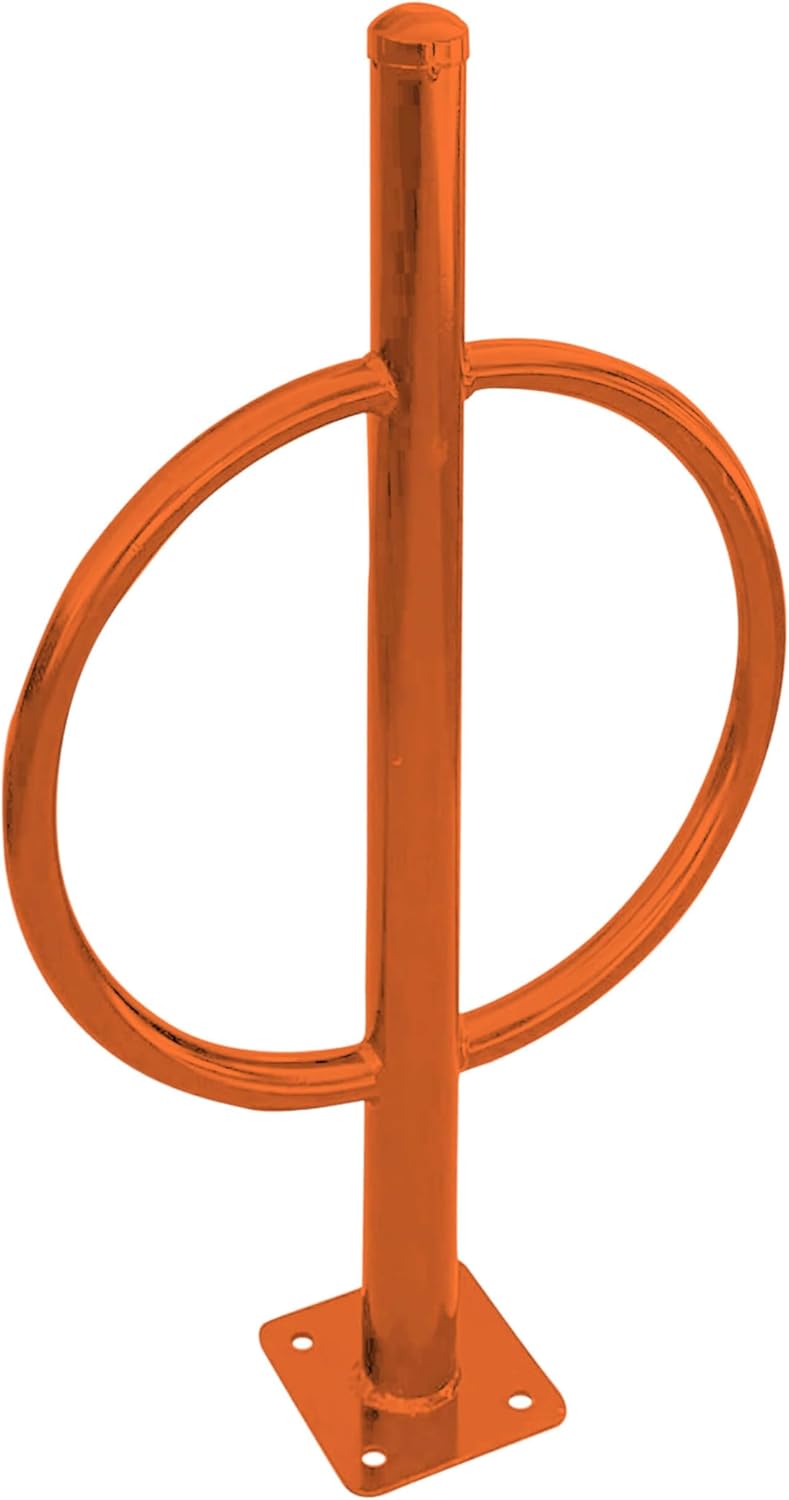 Sandbaggy Post and Ring Bike Rack - Commercial Bike Racks - Galvanized Steel - Anti-Theft Design - In Ground, Apartments, Sidewalks, Industrial (Orange, 20)