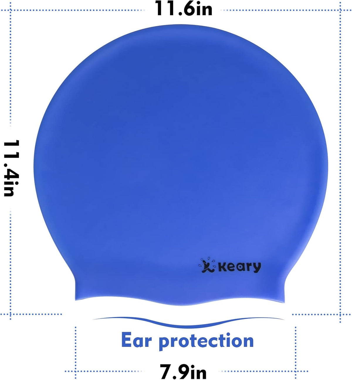 Keary Extra Large Swim Cap for Braids and Dreadlocks Extensions Weaves Long Hair, Waterproof Silicone Cover Ear Bath Pool Shower Swimming Cap for Adult Youth to Keep Hair Dry, Easy to Put On and Off