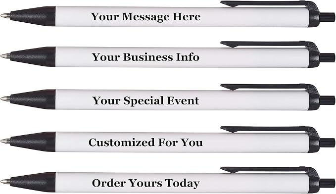 RevMark Personalized Ballpoint Pen, Custom Printed Name, Business or Event Information, Timeless Advertising, USA Made Pens, Promotional Marketing, Smooth Black Ink, Bulk Pack (Black,100 Ct.)