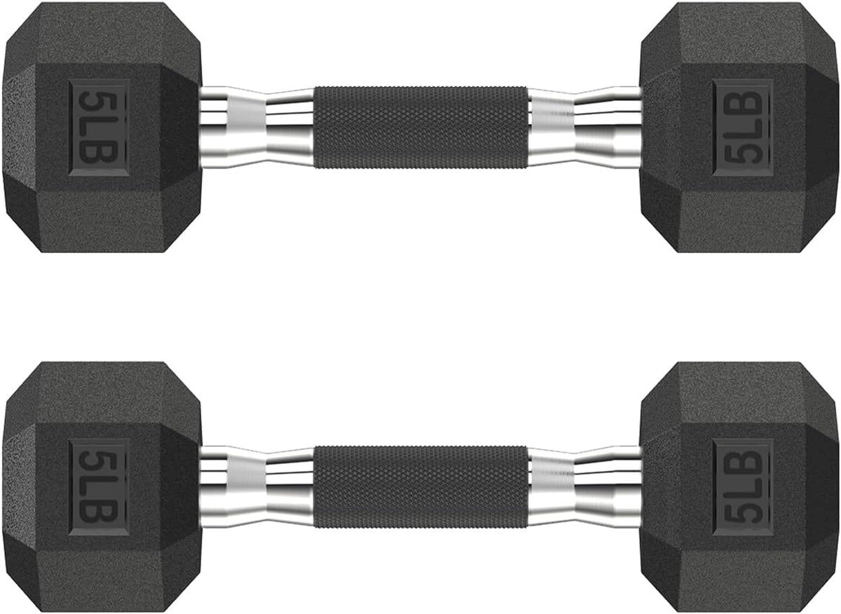 Hex Dumbbell Set 2.5-400 lb, Rubber Encased Exercise & Fitness Dumbbells, Weights Dumbbells Set of 2, Hand Weight for Strength Training