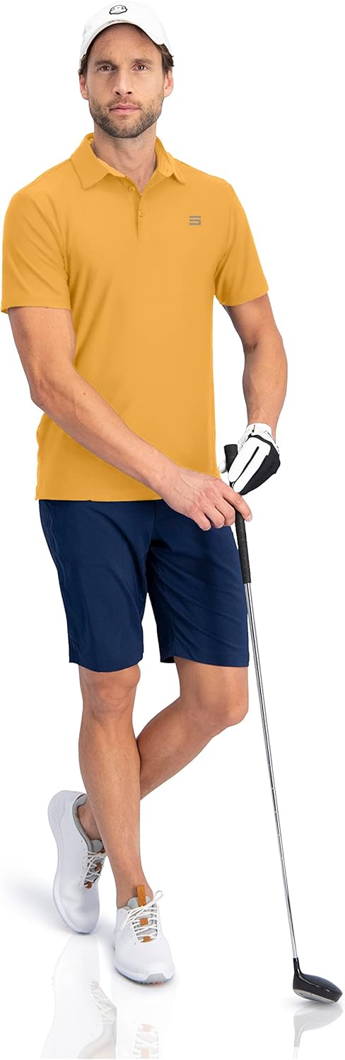 Three Sixty Six Golf Shirts for Men - Dry Fit Short-Sleeve Polo, Athletic Casual Collared T-Shirt