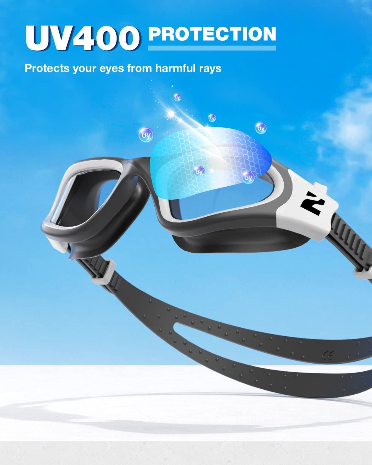 ZIONOR Swim Goggles, G1 SE Swimming Goggles Anti-fog for Adult Men Women